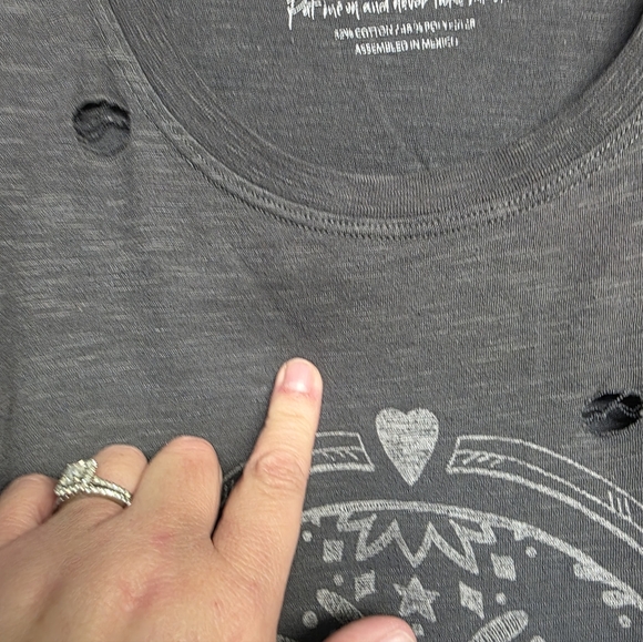 Torrid Gray Distressed Skull Graphic Tee - Picture 4 of 5